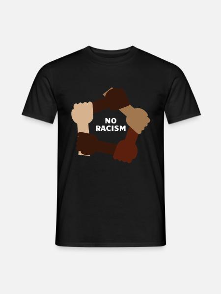 No place for racism - people equal - Men's T-Shirt - black