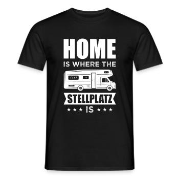 Home Is Where The Stellplatz Is Camping Vacation - Men's T-Shirt - black - Front - AI Model Male 178 light (178cm)