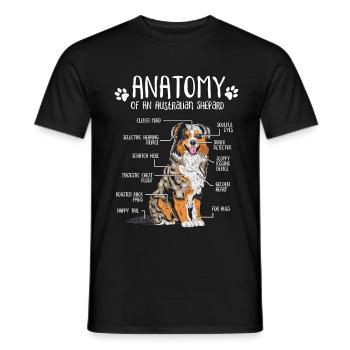 Cadeau de propriétaire de chien d'anatomie de berger australien - T-shirt homme - noir - Devant - AI Model Male 178 light (178cm)