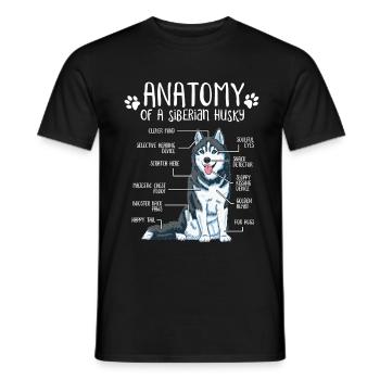 Cadeau de chien de propriétaire de chien d'anatomie de Husky sibérien - T-shirt homme - noir - Devant - AI Model Male 178 light (178cm)
