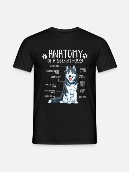 Siberian Husky Anatomie Hundehalter Hund Geschenk - Männer T-Shirt - Schwarz