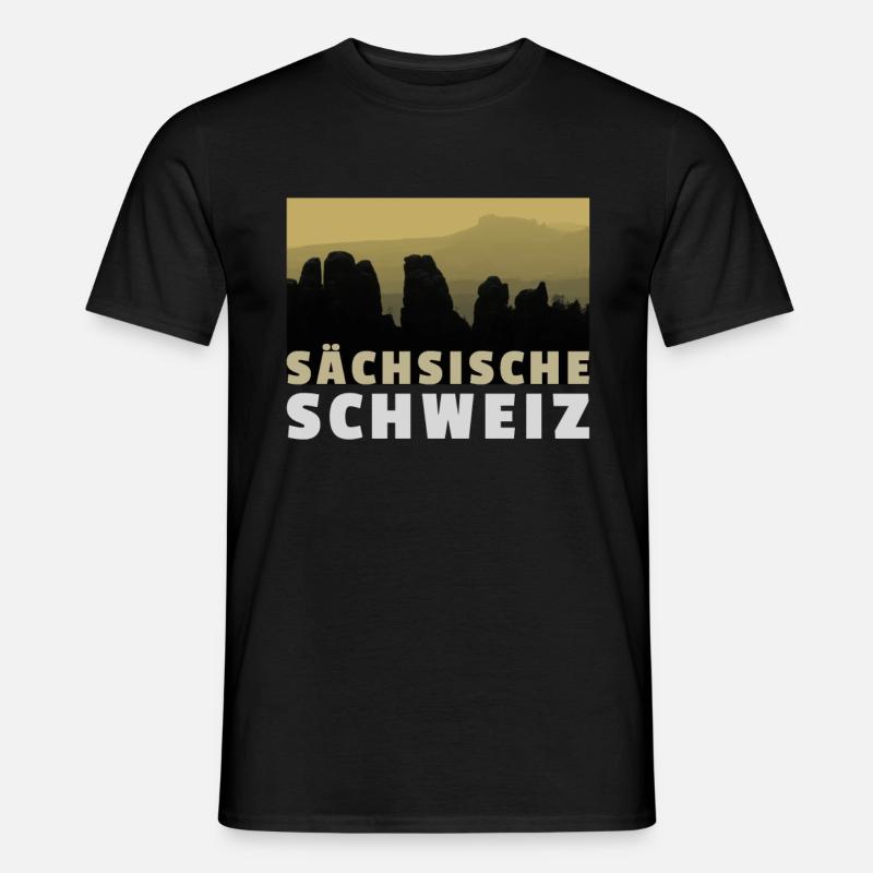 Sächsische Schweiz Wanderparadies - Männer T-Shirt - Schwarz