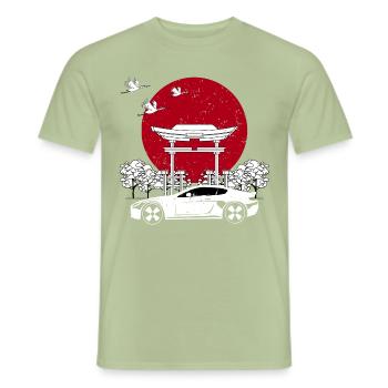 JDM Motorsport Japan Auto - Men's T-Shirt - sage - Front - AI Model Male 178 light (178cm)