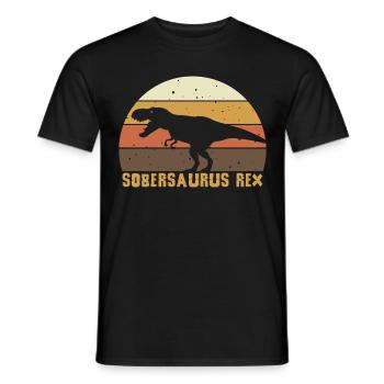 T-Rex Retro Sobriety Sober Sober Abstinent - Men's T-Shirt - black - Front - AI Model Male 178 light (178cm)