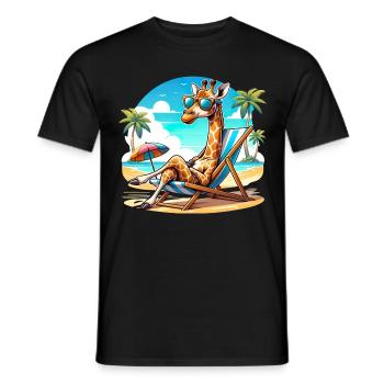 Urlaub Glückseligkeit Giraffe Faul für einen - Männer T-Shirt - Schwarz - Vorne - AI Model Male 178 light (178cm)