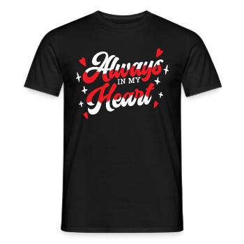 February 14 Valentine's Day Gift Heart Love - Men's T-Shirt - black - Front - AI Model Male 178 light (178cm)