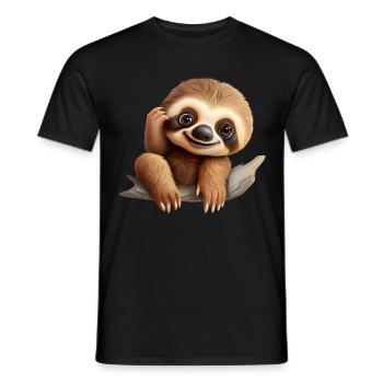 Niedliches Faultier für Kinder für Kinder - Männer T-Shirt - Schwarz - Vorne - AI Model Male 178 light (178cm)