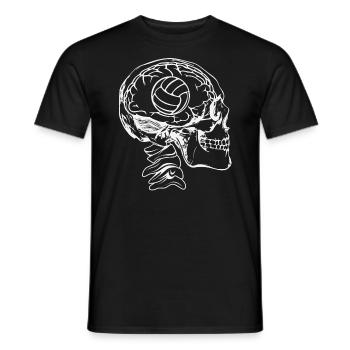 Volleyball in the head - Men's T-Shirt - black - Front - AI Model Male 178 light (178cm)