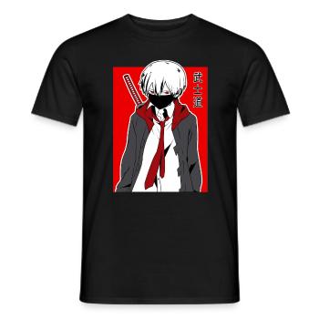 Samurai Warrior Anime - Männer T-Shirt - Schwarz - Vorne - AI Model Male 178 light (178cm)