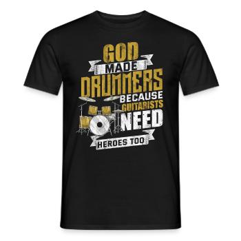 Tambours batteur baguettes tambour - T-shirt homme - noir - Devant - AI Model Male 178 light (178cm)