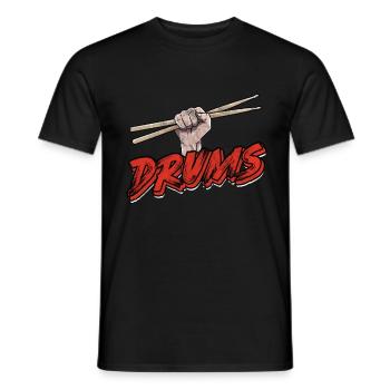 Drums Music Drum'n'bass Drumset Cymbals Rock - Men's T-Shirt - black - Front - AI Model Male 178 light (178cm)