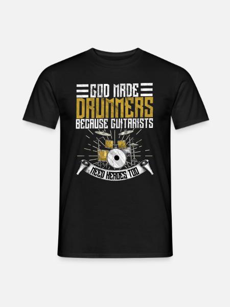 Schlagzeug - Männer T-Shirt - Schwarz