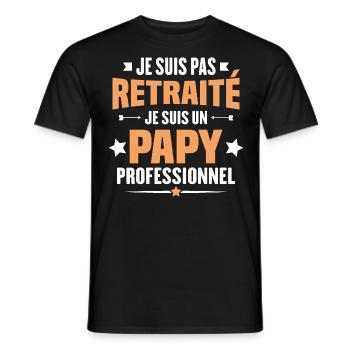 Je suis pas retraite je suis un papy professionnel - T-shirt homme - noir - Devant - AI Model Male 178 light (178cm)