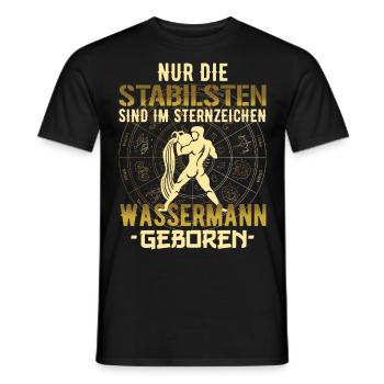 Sternzeichen stabil Wassermann Geschenk - Männer T-Shirt - Schwarz - Vorne - AI Model Male 178 light (178cm)