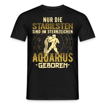 Sternzeichen stabil Aquarius Geschenk - Männer T-Shirt - Schwarz - Vorne - AI Model Male 178 light (178cm)