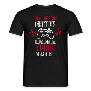 Die Besten Gamer Wurden Im April Geboren - Männer T-Shirt - Schwarz - Vorne - AI Model Male 178 light (178cm)