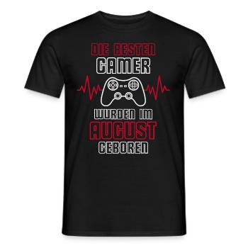 Die Besten Gamer Wurden Im August Geboren - Männer T-Shirt - Schwarz - Vorne - AI Model Male 178 light (178cm)