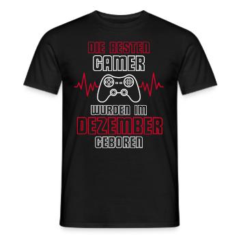 Die Besten Gamer Wurden Im Dezember Geboren - Männer T-Shirt - Schwarz - Vorne - AI Model Male 178 light (178cm)