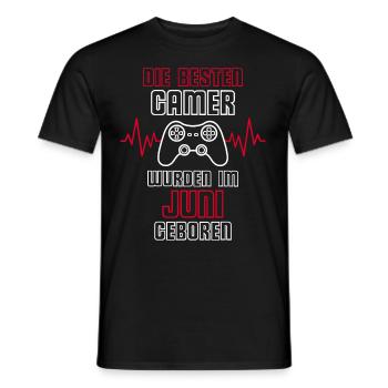 Die Besten Gamer Wurden Im Juni Geboren - Männer T-Shirt - Schwarz - Vorne - AI Model Male 178 light (178cm)