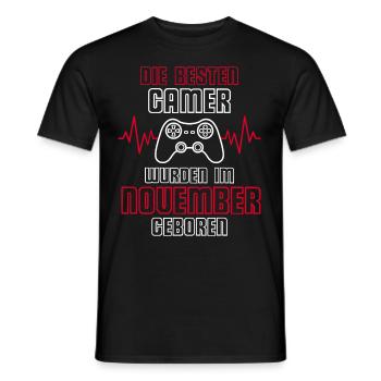 Die Besten Gamer Wurden Im November Geboren - Männer T-Shirt - Schwarz - Vorne - AI Model Male 178 light (178cm)
