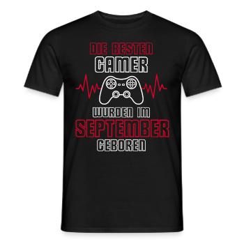 Die Besten Gamer Wurden Im September Geboren - Männer T-Shirt - Schwarz - Vorne - AI Model Male 178 light (178cm)