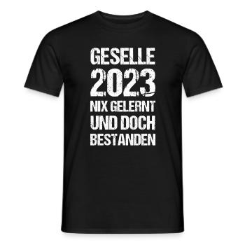 Geselle 2023 Nix Gelernt Gesellenprüfung - Männer T-Shirt - Schwarz - Vorne - AI Model Male 178 light (178cm)