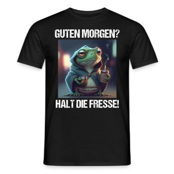 Guten Morgen Lustiger Frosch Morgenmuffel - Männer T-Shirt - Schwarz - Vorne - AI Model Male 178 light (178cm)