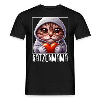 Katzenmama Katzenbesitzer - Männer T-Shirt - Schwarz - Vorne - AI Model Male 178 light (178cm)