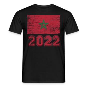Drapeau Maroc 2022 drapeau - T-shirt homme - noir - Devant - AI Model Male 178 light (178cm)