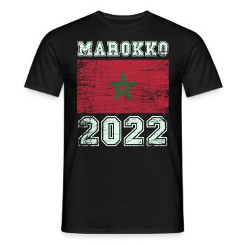 Drapeau Maroc 2022 drapeau - T-shirt homme - noir - Devant - AI Model Male 178 light (178cm)