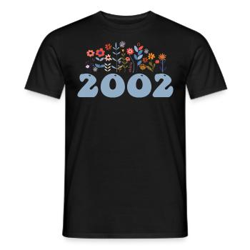2002 Floral Pattern 2002 Floral Theme Flowers 2002 - Men's T-Shirt - black - Front - AI Model Male 178 light (178cm)
