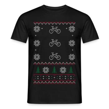 Ugly Xmas Sweaters Cycle - Männer T-Shirt - Schwarz - Vorne - AI Model Male 178 light (178cm)