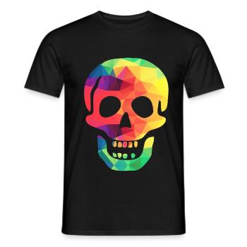 Crâne coloré - T-shirt homme - noir - Devant - AI Model Male 178 light (178cm)