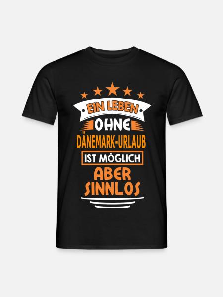 DÄNEMARK-URLAUB - Männer T-Shirt - Schwarz