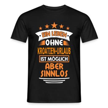 KROATIEN-URLAUB - Männer T-Shirt - Schwarz - Vorne - AI Model Male 178 light (178cm)