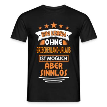 GRIECHENLAND-URLAUB - Männer T-Shirt - Schwarz - Vorne - AI Model Male 178 light (178cm)