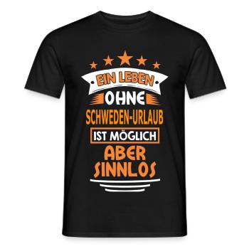 SCHWEDEN-URLAUB - Männer T-Shirt - Schwarz - Vorne - AI Model Male 178 light (178cm)