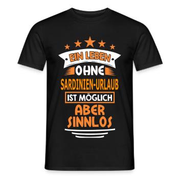 SARDINIEN-URLAUB - Männer T-Shirt - Schwarz - Vorne - AI Model Male 178 light (178cm)