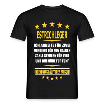 ESTRICHLEGER - Männer T-Shirt - Schwarz - Vorne - AI Model Male 178 light (178cm)