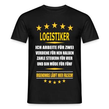 LOGISTIKER - Männer T-Shirt - Schwarz - Vorne - AI Model Male 178 light (178cm)