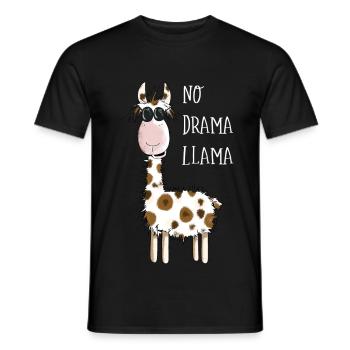 No Drama Llama - Lama Mit Sonnenbrille - Fun Comic - Männer T-Shirt - Schwarz - Vorne - AI Model Male 178 light (178cm)