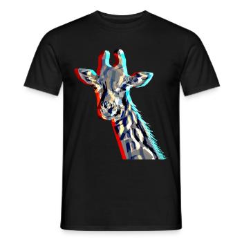 Giraffe with 3D-Effect - Männer T-Shirt - Schwarz - Vorne - AI Model Male 178 light (178cm)