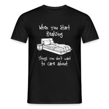 Sad "When you start Realizing Things" design - Men's T-Shirt - black - Front - AI Model Male 178 light (178cm)