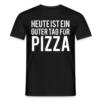 Pizza - Men's T-Shirt - black - Front - AI Model Male 178 light (178cm)