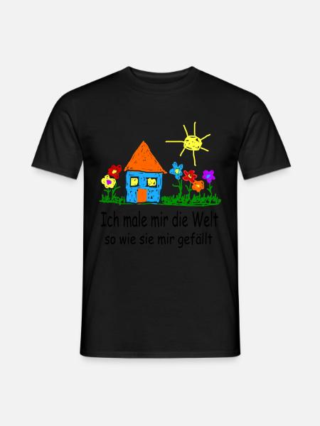 Ich mal mir die Welt - Männer T-Shirt - Schwarz