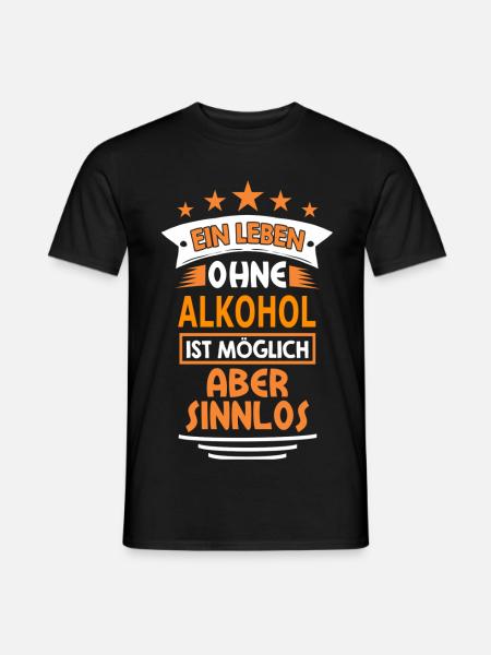 alkohol - Männer T-Shirt - Schwarz