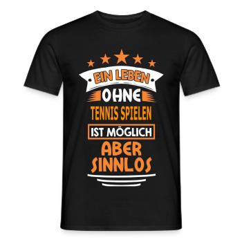 tennis_spielen - Männer T-Shirt - Schwarz - Vorne - AI Model Male 178 light (178cm)