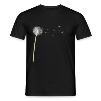 Pissenlit pissenlit motif graines mouches - T-shirt homme - noir - Devant - AI Model Male 178 light (178cm)
