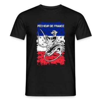 Pêcheur de France - T-shirt homme - noir - Devant - AI Model Male 178 light (178cm)