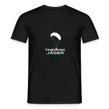 Gleitschirmflieger - Thermik Jäger - Paragleiten - Männer T-Shirt - Schwarz - Vorne - AI Model Male 178 light (178cm)